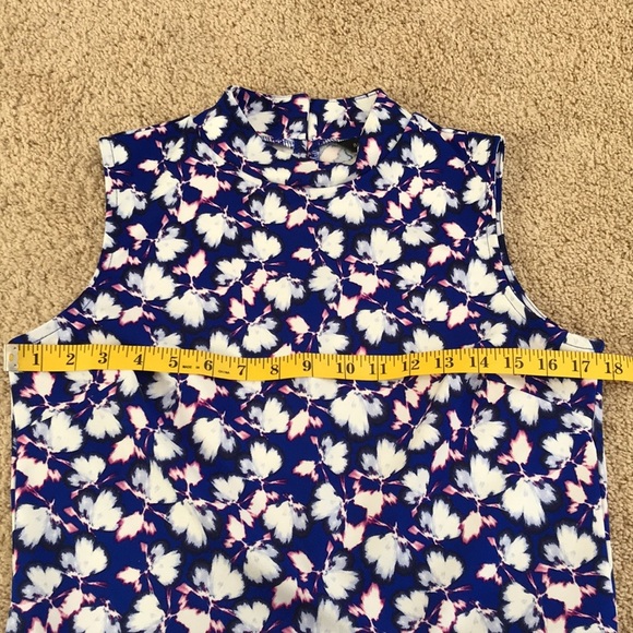 Banana republic factory small blue high neck peplum blouse. - Picture 5 of 7